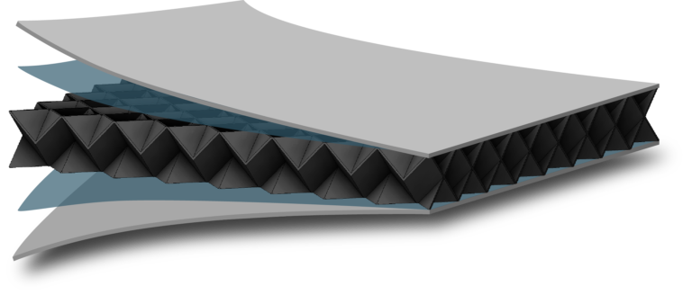 ArmorLite conceptual graphic showing metamaterial core